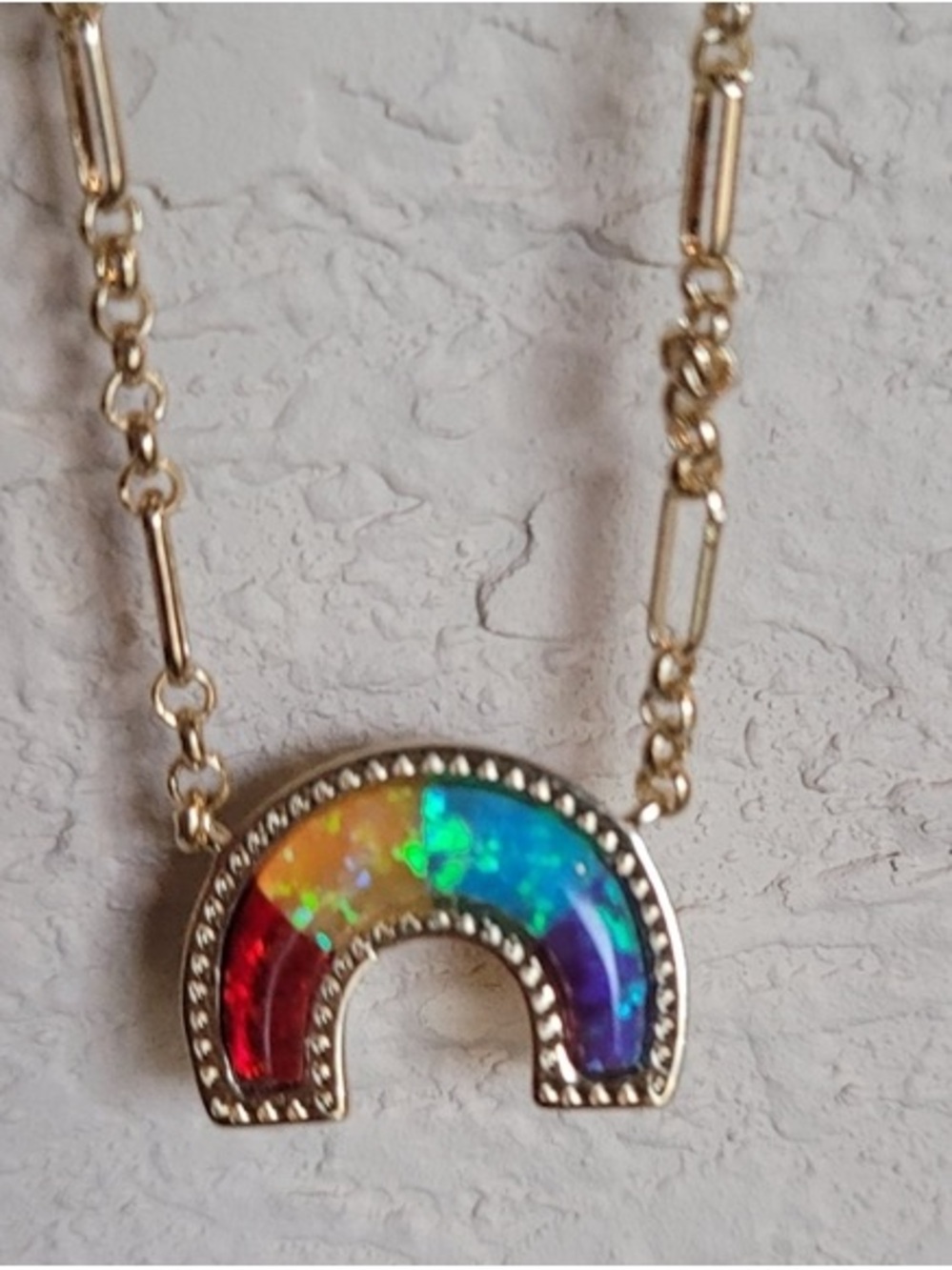 Kendra Scott Kyocera Opal Rainbow Necklace